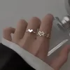 2023 Silver Color Couple Rings Set Heart Butterfly Shaped Women's Ring Fashion Love Jewelry for Women Girls Gift Punk Alloy Ring - Image 5