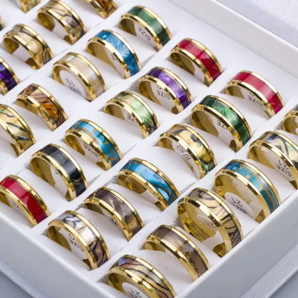 Natural Shells Rings in Different Colors of Stainless Steel for Women price in Pakistan - Image 4