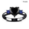 Men Stainless Steel Celtic Dragon Ring Heart Black Zircon Women Wedding Rings Set Valentine's Day Jewelry - Image 3