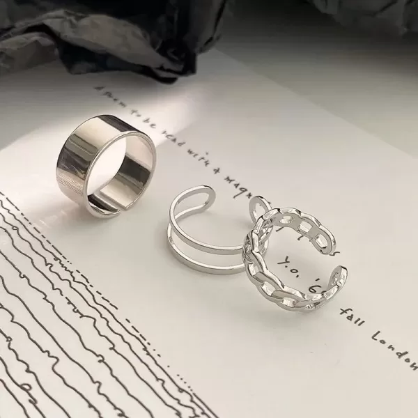Personalize Your Style with the 3pcs/set Resizable Rings - The Perfect Anniversary or Birthday Gift! - Image 2