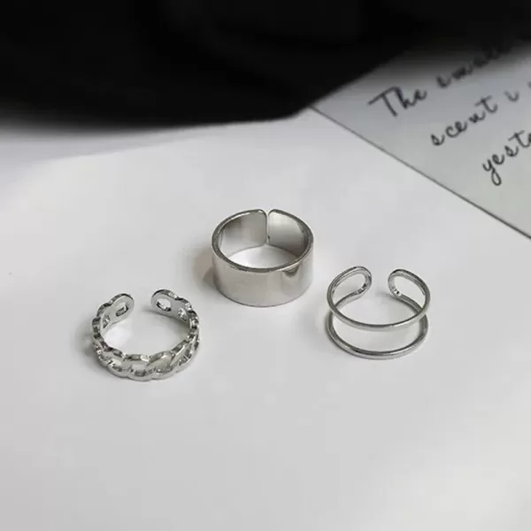 Personalize Your Style with the 3pcs/set Resizable Rings - The Perfect Anniversary or Birthday Gift! - Image 3