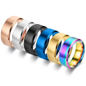 6 Colors Classic 8mm Tungsten Mens Ring