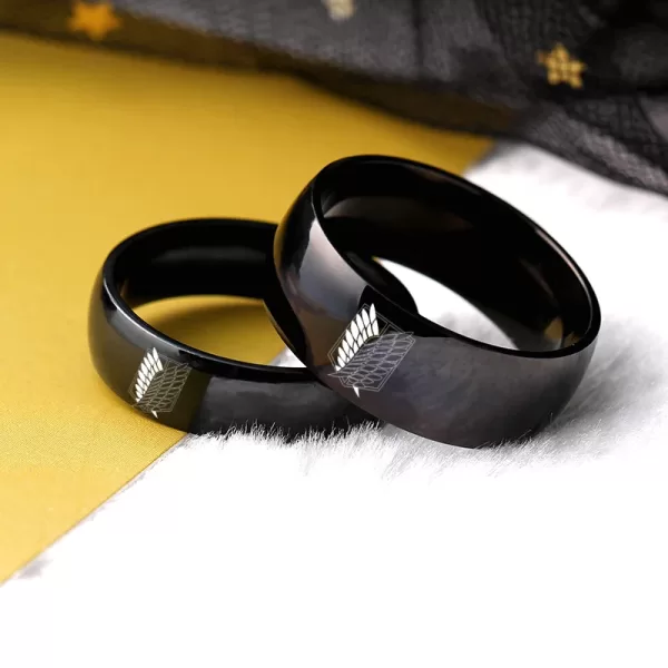 black titanium steel couple ring-for women