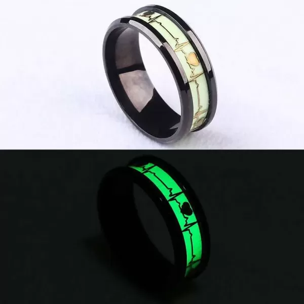 Luminous Stainless Steel Love Heart Finger Rings For Couple - Image 5