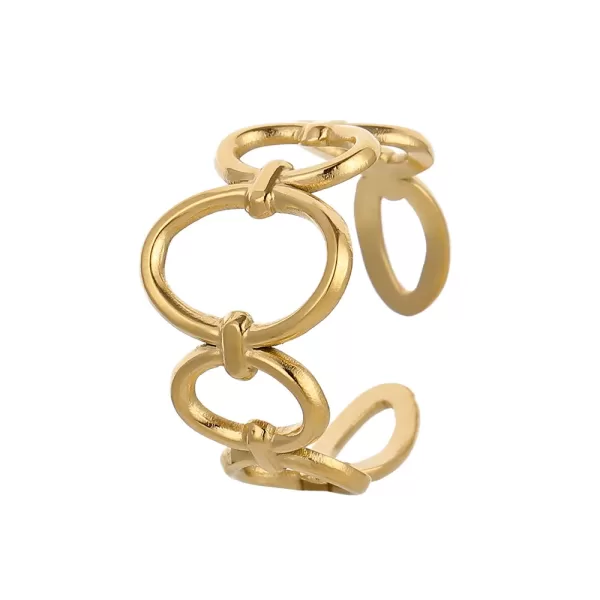 Stainless Steel Circle Geometric Rings for womem - Image 4