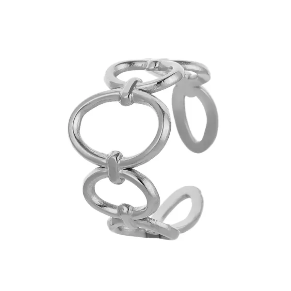 Stainless Steel Circle Geometric Rings for womem - Image 5