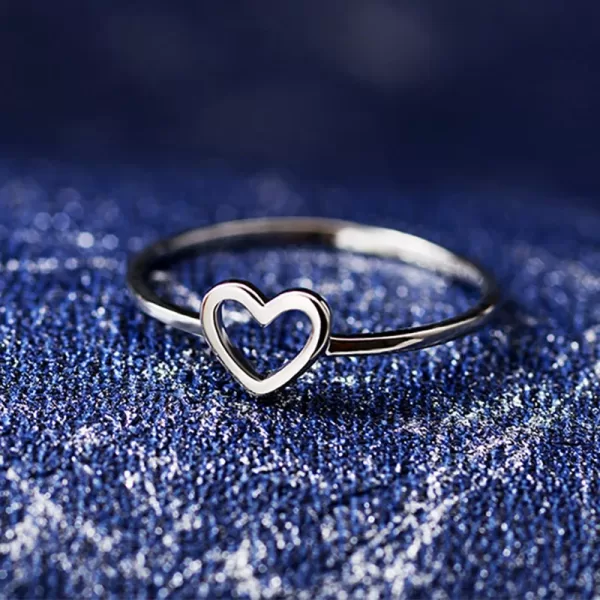 Mewanry Hollow Love Heart Geometric Ring For Women - Image 4