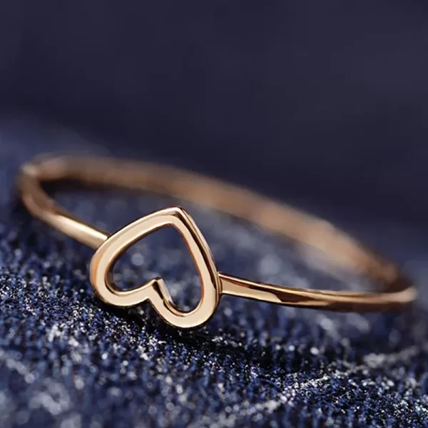 Mewanry Hollow Love Heart Geometric Ring For Women - Image 5