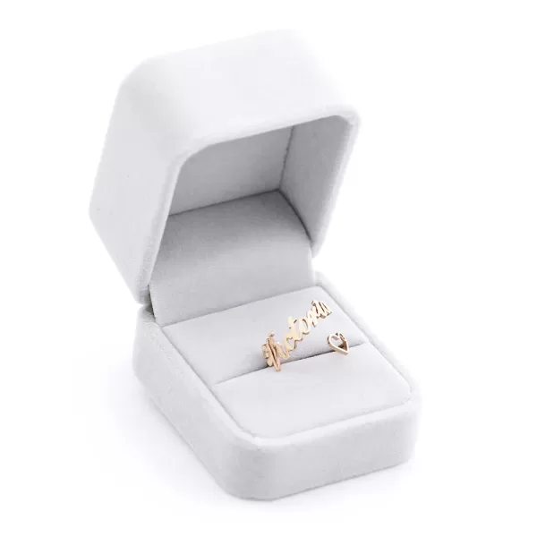 New Fashion Custom Ring Personalized Name Ring With Heart Custom Nameplate Ring For Couple Lover Graduation Keepsake Gift - Image 5