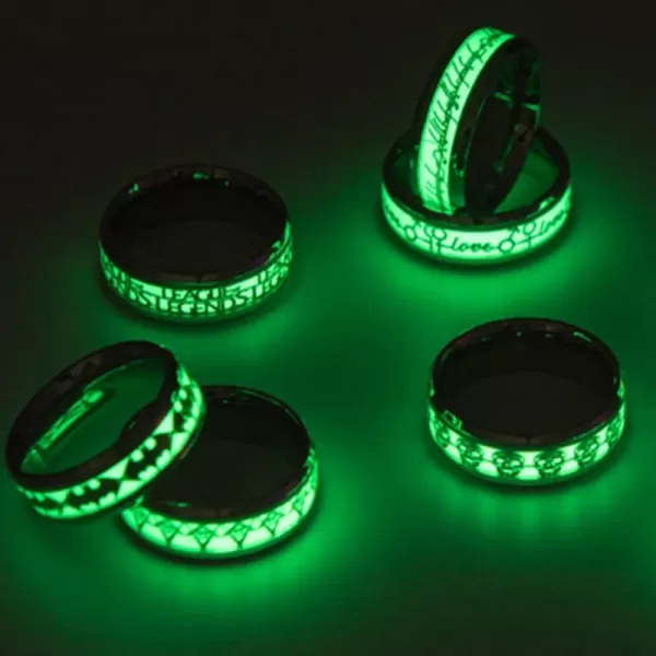 Stainless Steel Luminous Finger Rings For Couples Glow In Dark Valentine'S Day Gift Love Band Ring Jewelry Free Shipping Anillo - Image 3