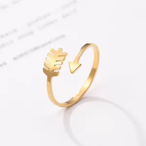 Stainless Steel Classic Simple Arrow  Couple  Rings For Women