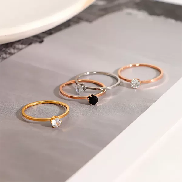 Stainless Steel Single Simple 1mm Thin Wedding Ring for Women - Image 4