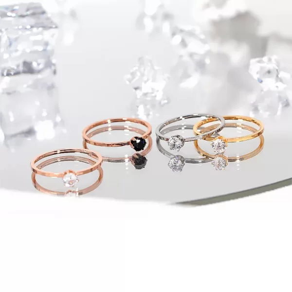 Stainless Steel Single Simple 1mm Thin Wedding Ring for Women - Image 5