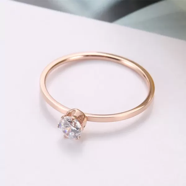 Stainless Steel Single Simple 1mm Thin Wedding Ring for Women - Image 6