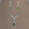 Fashion Blue Green Red Colorful Water Drop Rhinestone Women's Necklace - Image 2