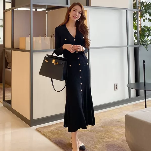 1 Black Bodycon Korea Style Ruffle Dresses for Girls Online in Pakistan