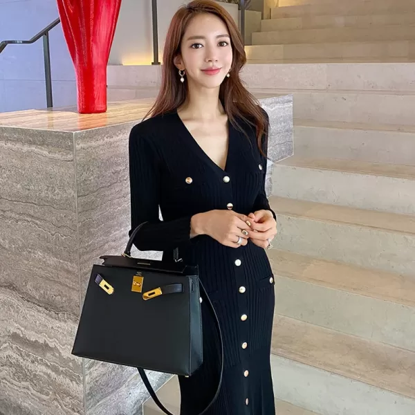 3 Black Bodycon Korea Style Ruffle Dresses for Girls Online in Pakistan