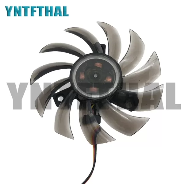 Close-up view of the fan blade design of the For Everflow T127010BU graphics card cooling fan.