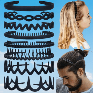 black plastic headband with teeth