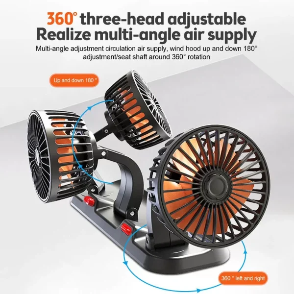 Beat the Heat Anywhere: 360° Head Car Fan for Ultimate Cooling