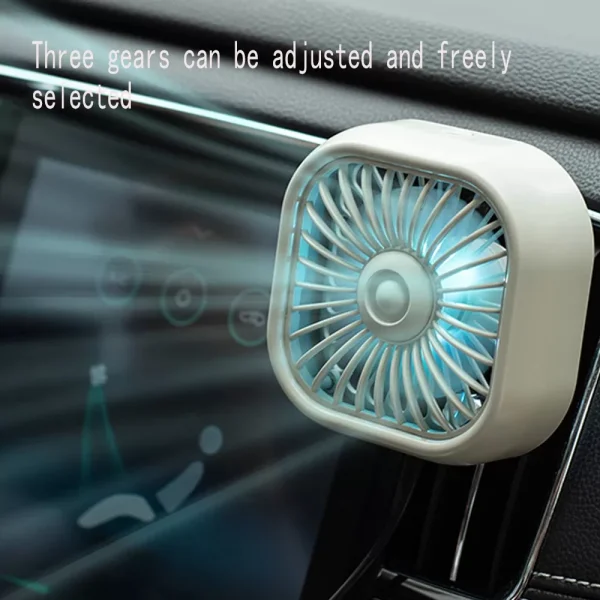 Powerful USB Light Creative Low Noise Fan – Mini Car Air Outlet Cooling Fan