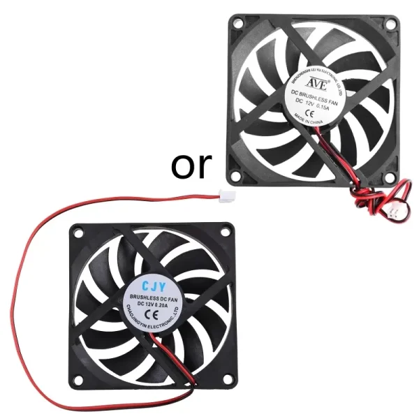 12V 2-Pin 80x80x10mm PC Computer CPU System Heatsink Brushless Cooling Fan