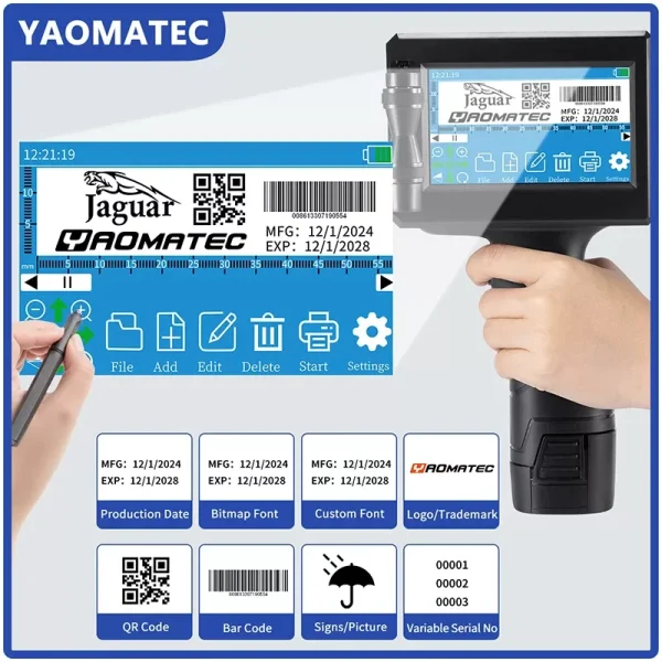 logo expiry date label plastic carton hand jet handheld thermal inkjet printer in pakistan