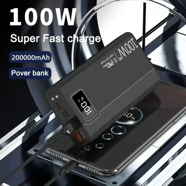 100W Power Bank 50000mAh 4 USB Super Fast Charging Portable Powerbank for Huawei iPhone 14 Xiaomi price in pakistan