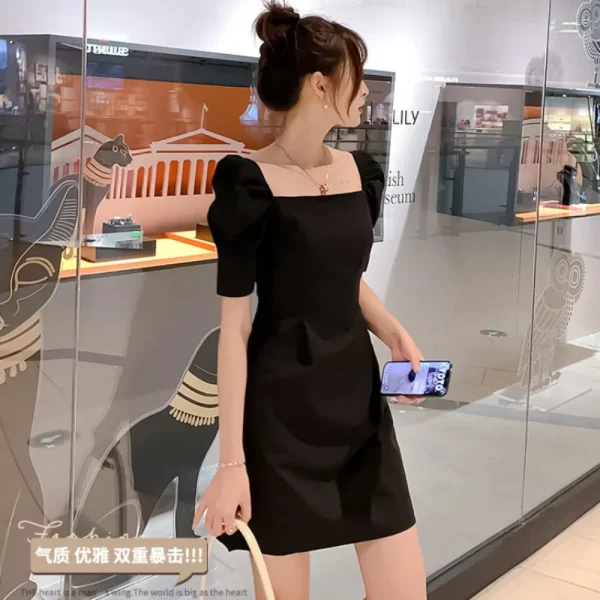 New 2024 Short Sleeve Korean Dress for Office Ladies price in Pakistan