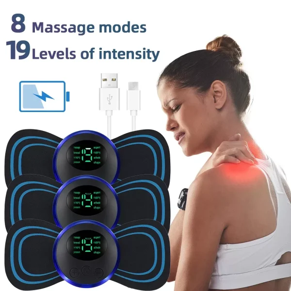 EMS Muscle Massage Stimulator Low Frequency Instrument Back Cervical Calf Patches Pain