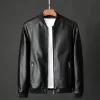 Men New Leather Jacket Motorcycle Jacket Men Black Biker PU Baseball Jacket Plus Fashion Causal