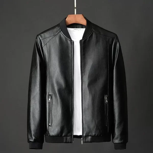 Men New Leather Jacket Motorcycle Jacket Men Black Biker PU Baseball Jacket Plus Fashion Causal