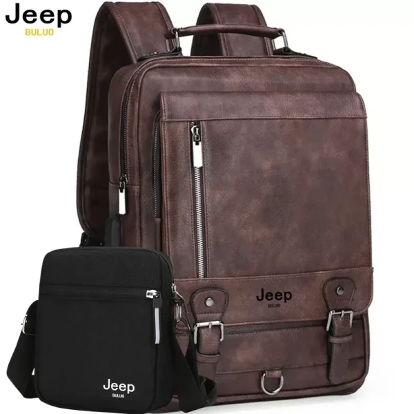 Fashion Leather Men Backpack Business Male 15.6″ Laptop Bag | Premium Quality Leather Backpack – Pakistan