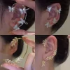 Silver Plated Metal Leaf Butterfly Clip Earrings for Women in Pakistan - Image 2