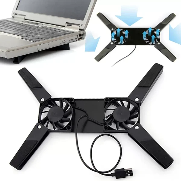 USB Laptop Cooling 2 Fan Cooler Pad Stand Laptop
