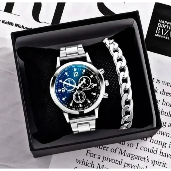business steel straps round dial wrist watches hand watch-silver watch- men