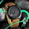 Brown Strap Synthetic Leather Analog Watch For Men Stylish, Unique Army Military Mens Styles Water Resistant Watches For Boys - Image 2