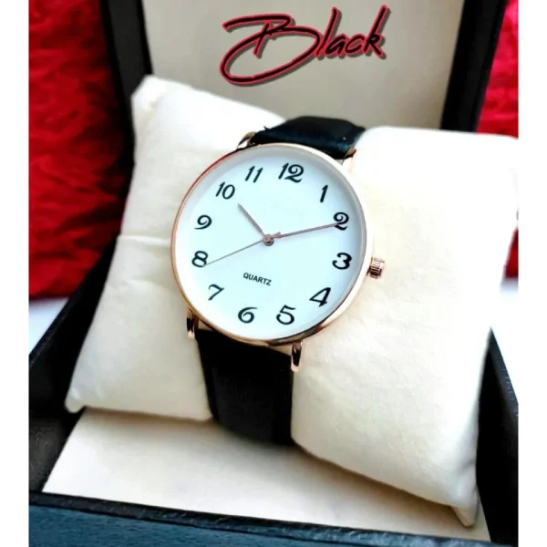 Men Casuals Fashion Watch Quartz Watches Genuine Leather Strap Business Wristwatches Watches for Boys & Men