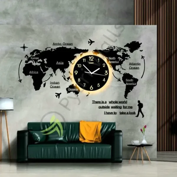 Elegant 3D Wooden Wall Clock – Artistic Room Decoration
