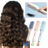 Self cleaning hair brush with extended bristles for styling and detangling