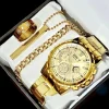 business steel straps round dial wrist watches hand watch-silver watch- men - Image 3