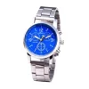 Pack of 2 Classic Luxury Watch for Men / Boys With Silver Hand/Wrist Bracelet Chain - Image 3