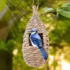 1PC Hand Woven Hibiscus Grass Nest Gourd Bird House for Outdoor Garden Bird Shelter