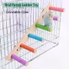 ep%20Bird%20Parrot%20C4/6/8 Step Bird Parrot Climbing Ladder Pet Interactive Bird Parrot Toy Ladder for Hamster Cage Funny Grinding Stick Climbing Toy