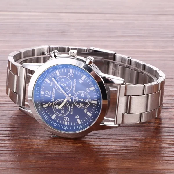 Pack of 2 Classic Luxury Watch for Men / Boys With Silver Hand/Wrist Bracelet Chain