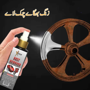 Zang remover spray can placed next to rusty car components like nuts and bolts