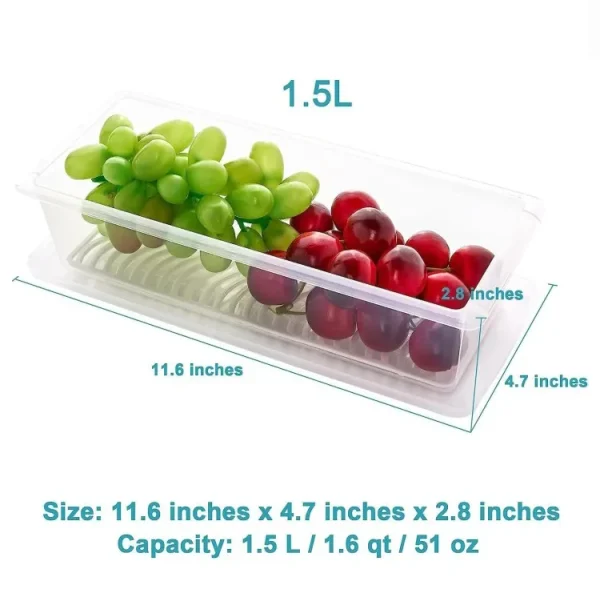 Premium Fridge Food Organizer – BPA-Free & Stackable 1500ml