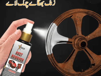 Zang remover spray can placed next to rusty car components like nuts and bolts