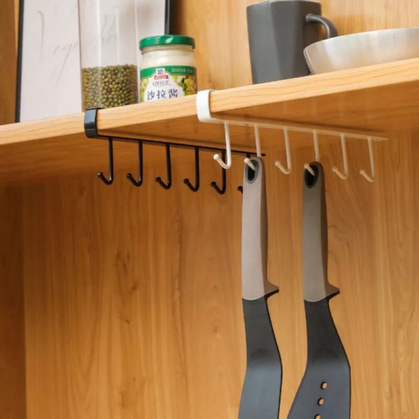 Heavy-Duty Metal 6 Hook Hanger – Space-Saving Organizer