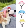 Pets Hat with Ear Holes Adjustable Baseball for Medium Small Dogs Summer Dye Cats Sun Cap Pet Outdoor Hat Supplies